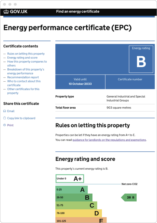 UK EPC Certificate