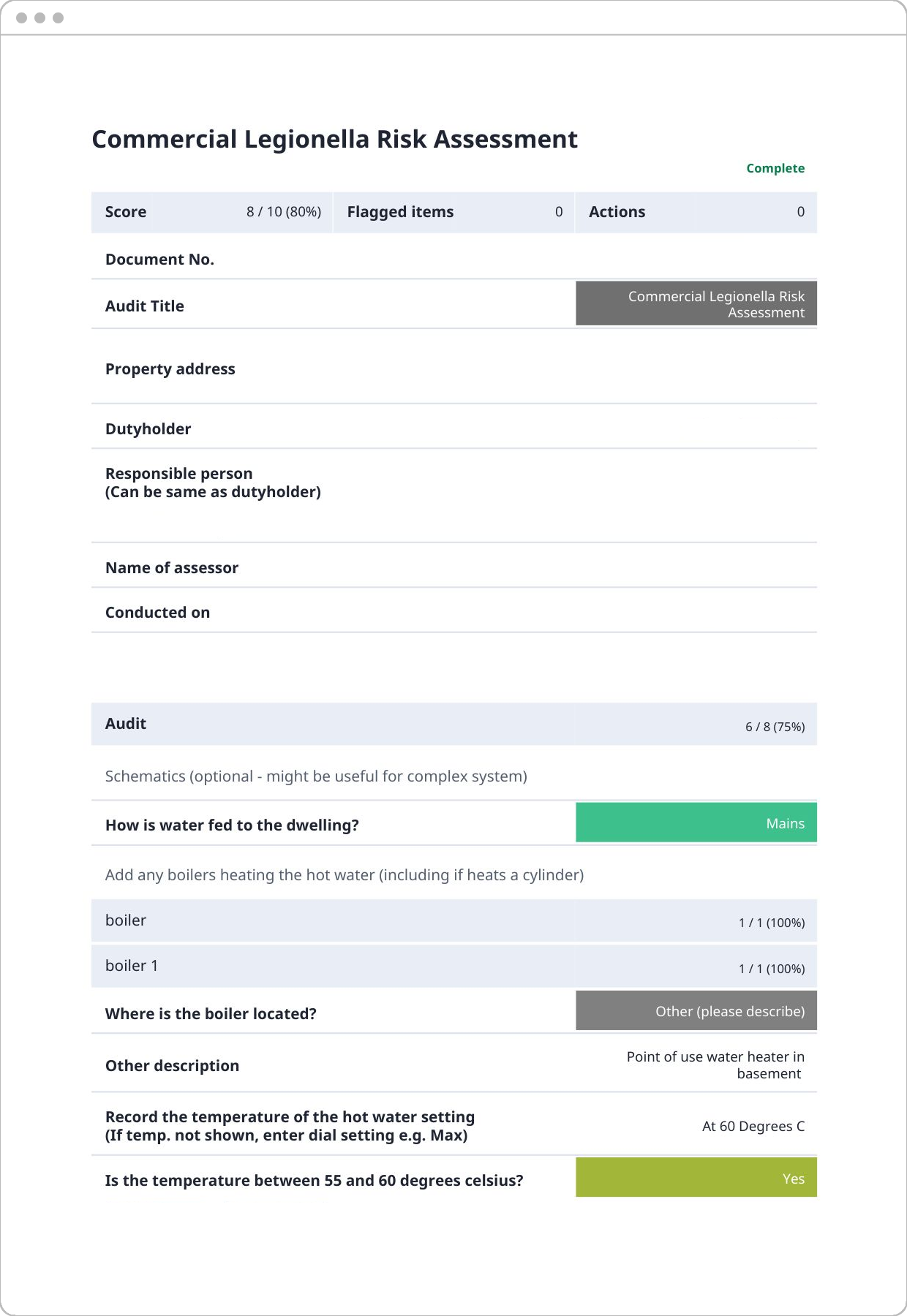 What do I get with a Legionella Survey