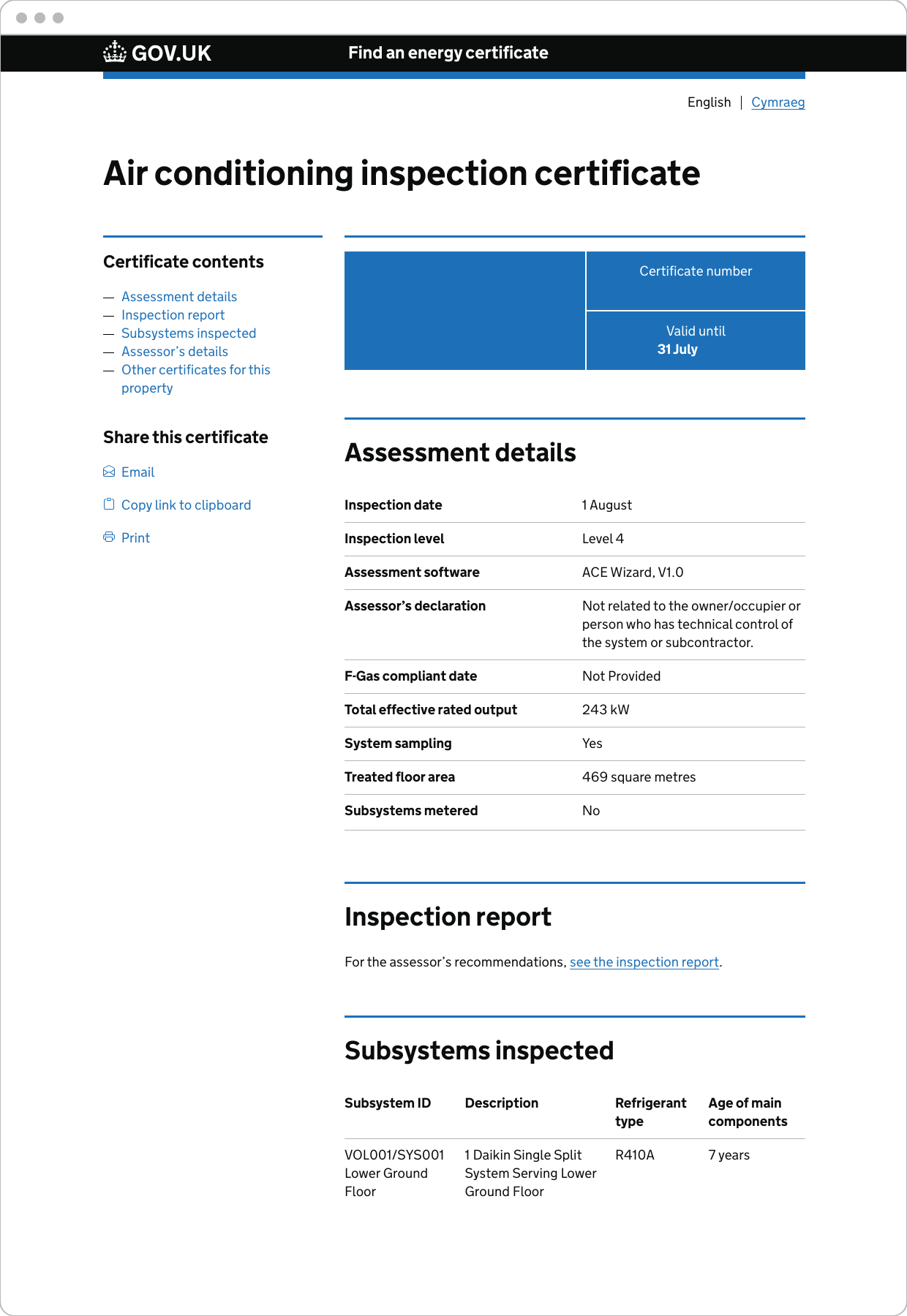 What do I get with a TM44 report